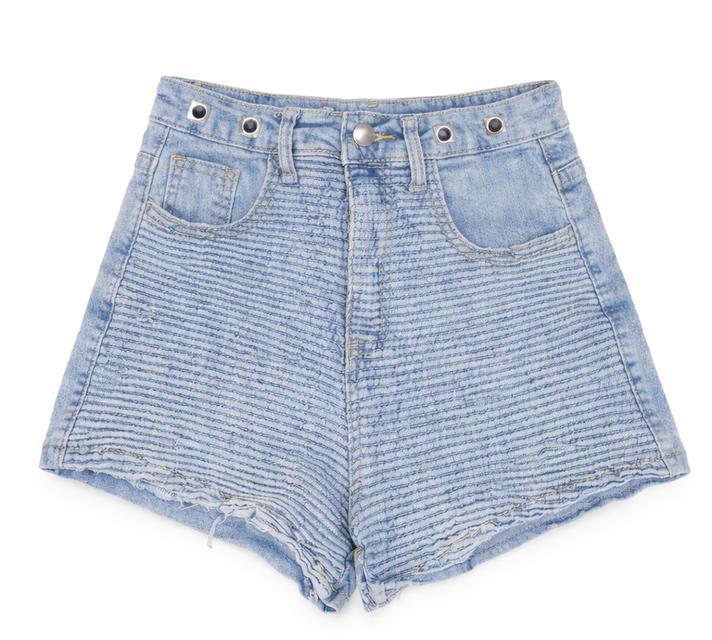 กางเกงยีนส์เอวสูงขาสั้น