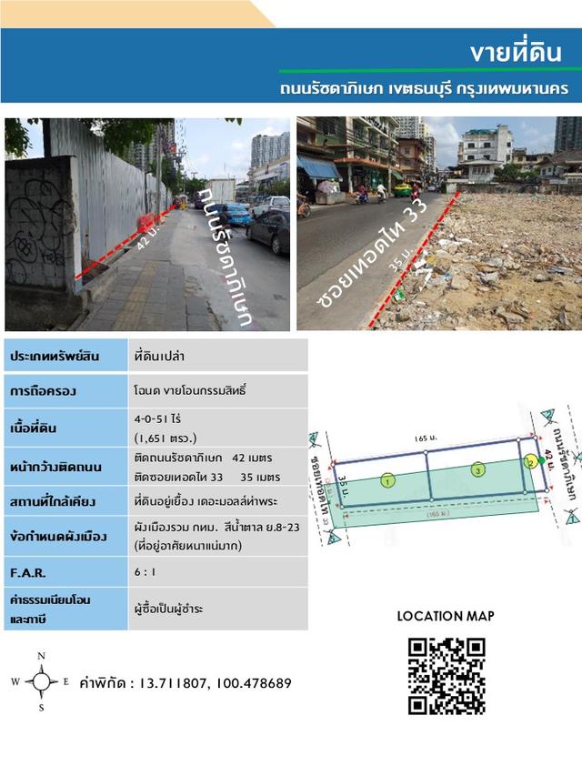 ขายที่ดินเปล่า A22 รัชดา-ท่าพระ 1