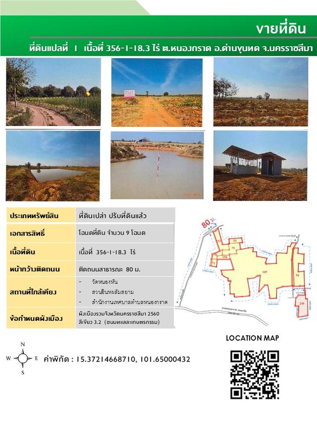 ขายที่ดินเปล่า ที่ดินด่านขุนทด แปลง A 1