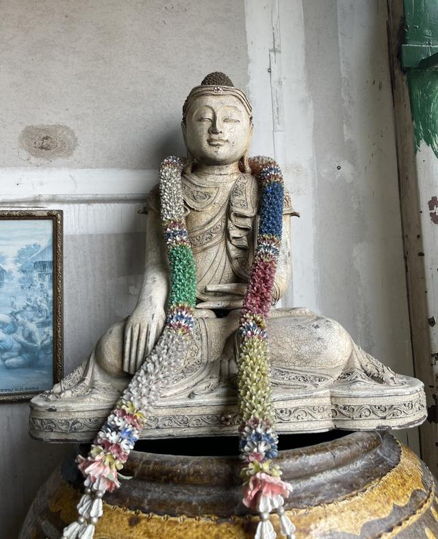 พระไม้มัณฑะเลย์ พระพุทธรูปไม้ หน้าตัก14นิ้ว พระไม้โบราณ ศิลปะพม่า 7