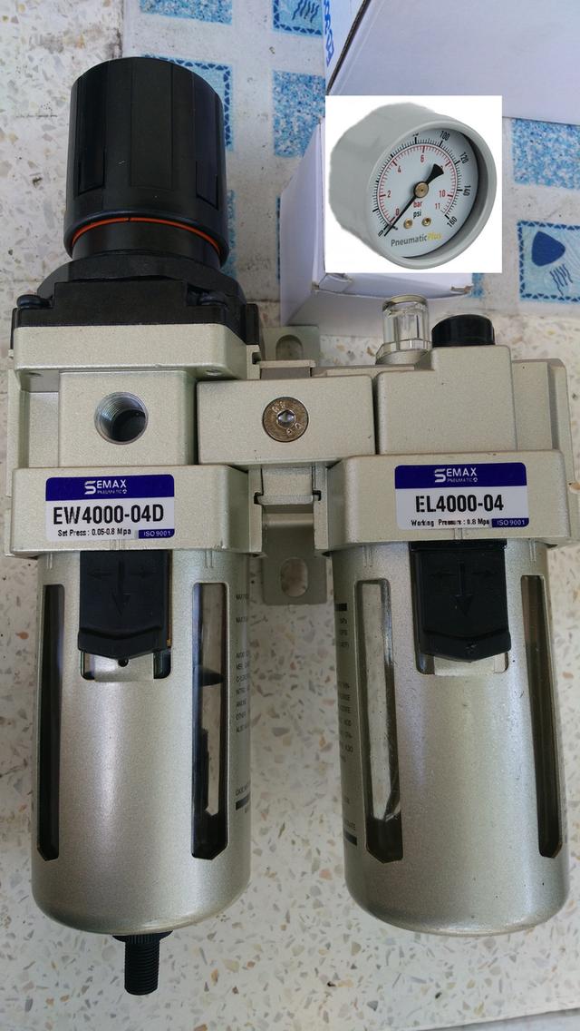 EC4010-04D Filter regulator 2 unit size 1/2" auto แบบอัตโนมัติ pressure 0-10bar(kg/cm2) 150psi