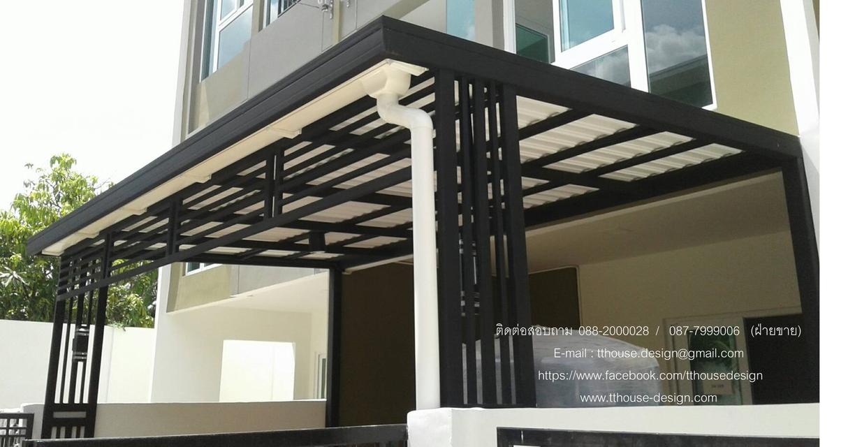 รับเหมา ต่อเติม โครงหลังคากันสาด ต่อเติมห้องครัว เทพื้นปูกระเบื้อง Line dddesign23 4