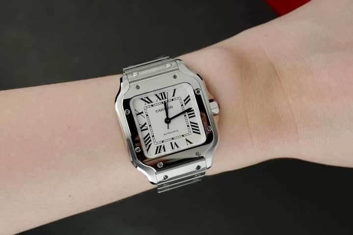 ขายนาฬิกามือสอง Cartier Santos de Cartier medium size white dial ปี 2023  3