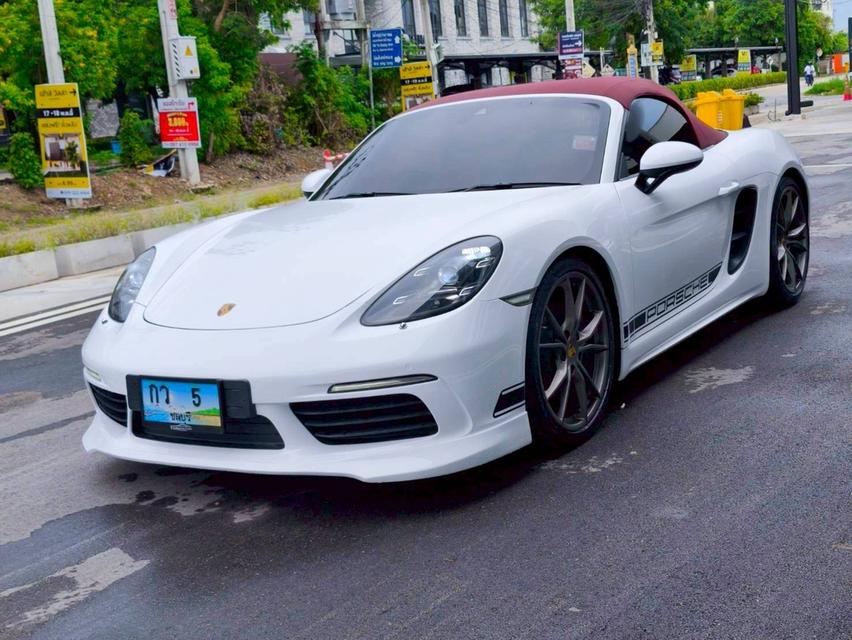 รหัสรถ KPV5 2017 PORSCHE BOXSTER 2.0 CABRIOLET สีเทา wrap ขาว หลังคาแดง