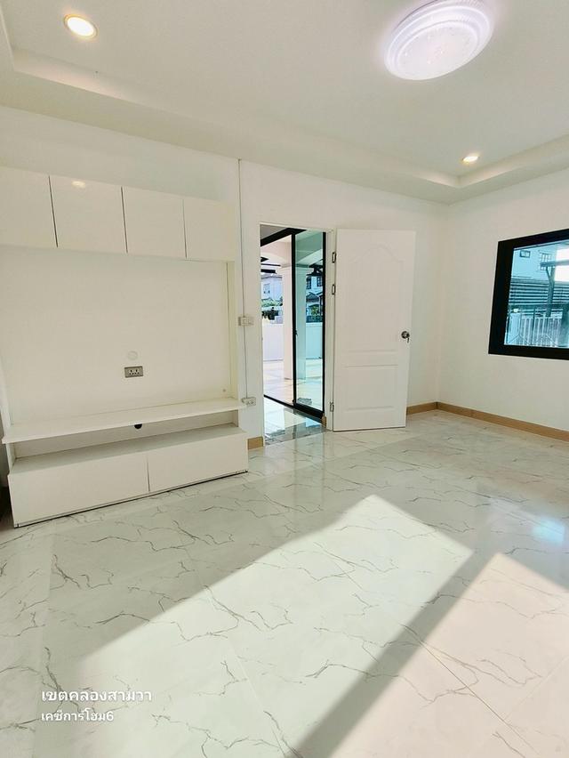 บ้านเดี่ยวมีนบุรี  คลองสามวา  นิมิตใหม่  หมู่บ้านเคซีการ์เด้นโฮม 6 บ้าน 4 ห้องนอน มีห้องนอนชั้นล่าง นัดชมบ้าน 085-318-6868 คุณวา 8