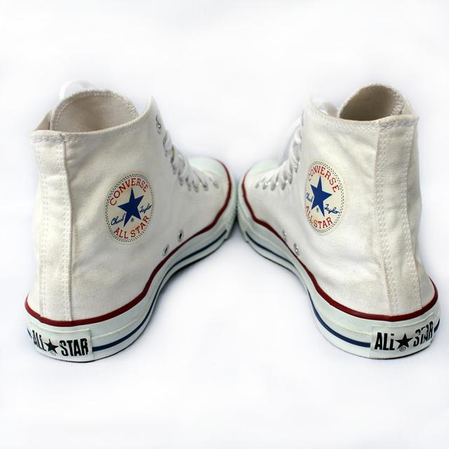 CONVERSE ผ้าใบหุ้มข้อมือสอง สีขาว สภาพเหมือนใหม่ จัดส่งฟรี!!! เก็บปลายทาง 7