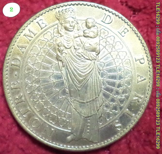 ENX00001 เหรียญพระแม่มารีอุ้มพระกุมารเยซู ที่ระลึก850ปี โบสถ์ NOTRE-DAME DE PARIS 2015