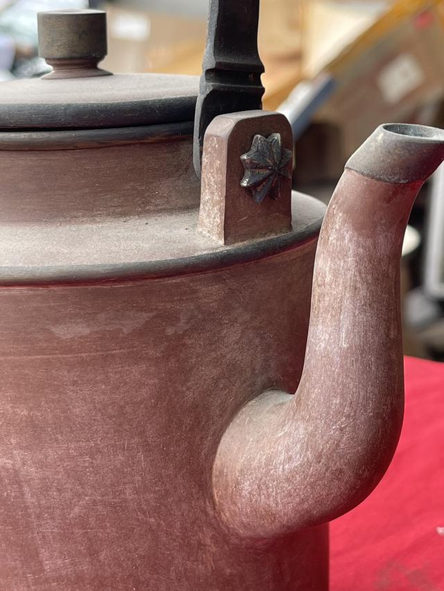 กาน้ำชาจีนโบราณ ปั้นสายทรงกระบอก หย่างถัง ป้านชาจีนเก่า ป้านชาอี๋ซิง จื่อซา ใบใหญ่ 8