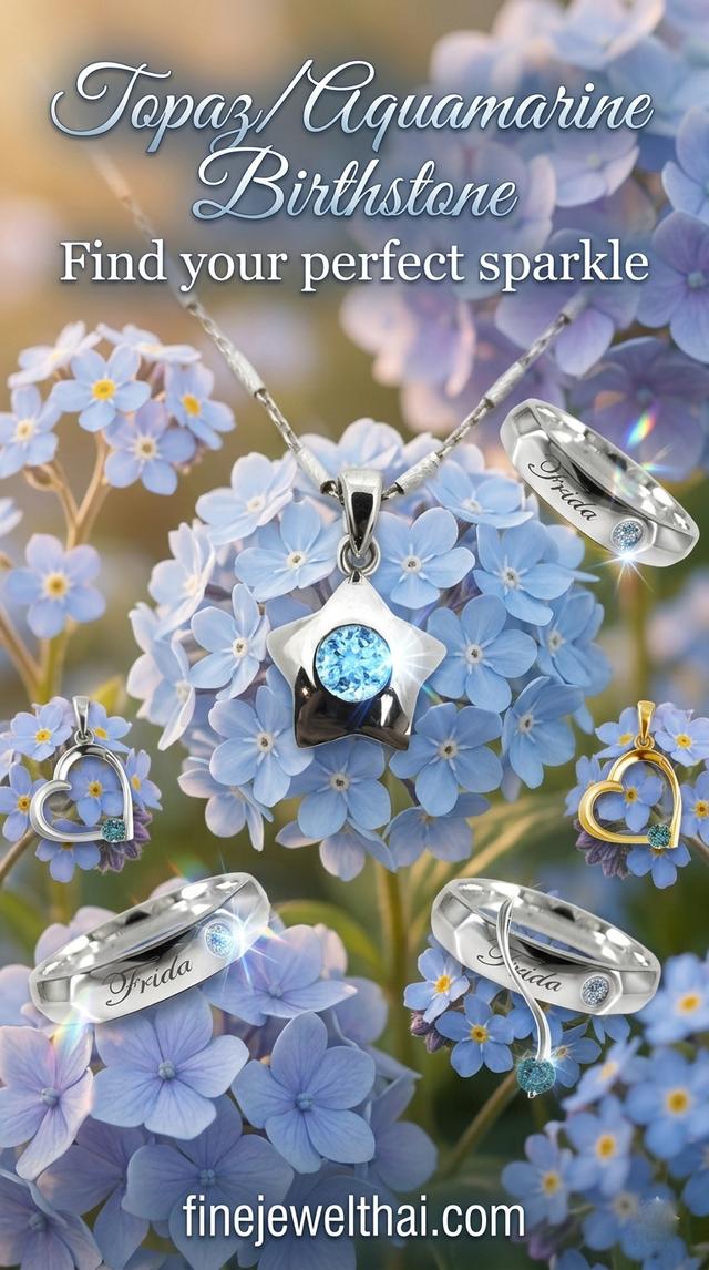 Finejewelthai เครื่องประดับพลอยแท้ โทพาซ อะความารีน นำโชค เสริมมงคล