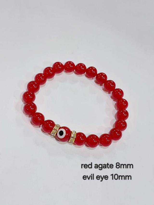 ข้อมิอหินมงคล red agate 8-12 m.gold hematite ยาว 19.5 cm. รูปย่อยที่ 4