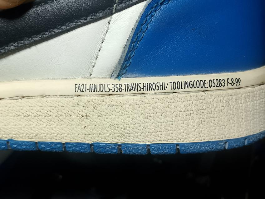 Air Jordan 1 low มือ2 สภาพ95+ สีขาว น้ำเงิน ดำ รูปที่ 12