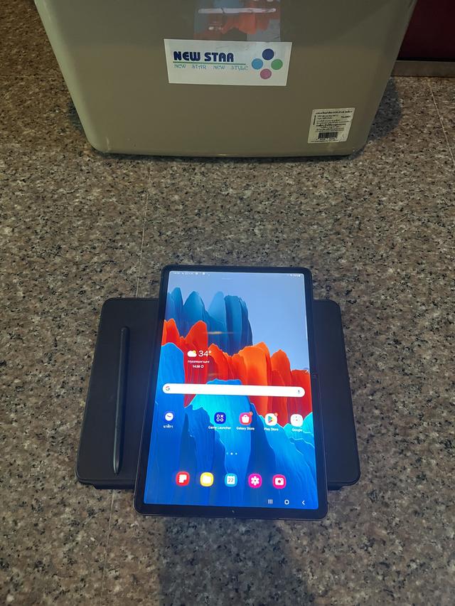 ขายSamsungTabS7สีGray128กิ๊กจอไม่มีจุดไม่มีเส้นสภาพนี้หายากมากๆใช้งานดีถูกๆ