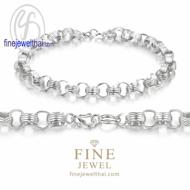 Finejewelthai แบบใหม่ล่าสุด สร้อยข้อมือลายสาน สร้อยเงินแท้ T102200s