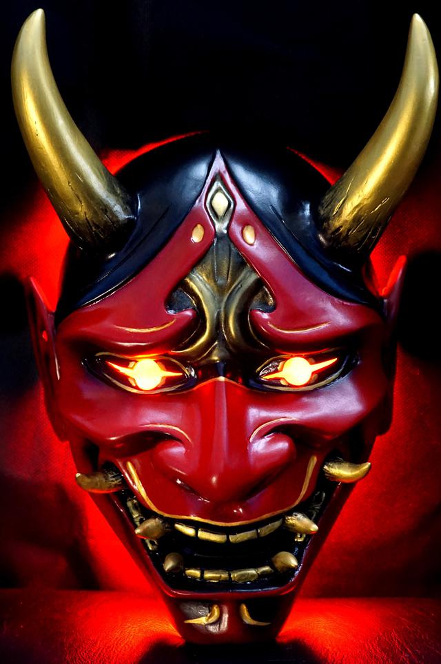 หน้ากาก Mask Hannya(ฮันยะ) Oni(โอนิ) Kabuki(คาบูกิ) แดง (เฉพาะหน้ากาก)ตรงปก100% (ถูกที่สุด)  4