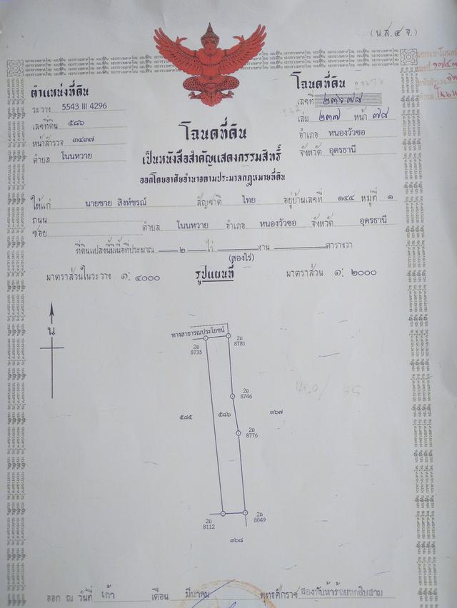 ขายที่ดินทำการเกษตร เนื้อที่ 2 ไร่ ติดหนองน้ำสาธารณะหมู่บ้านน้ำไฟเข้าถึงสะดวกเขตเทศบาล  ฉโนดเจ้าของขายเอง หางสนามบินอุดร 40 กม.เดินทางสะดวก 3