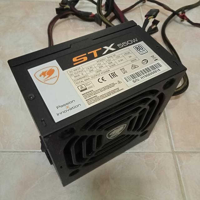 พาวเวอร์ซัพพลาย POWER SUPPLY PSU COUGAR รุ่น STX550 - 550W 80 PLUS (BLACK) มือสอง รับประกัน 1 เดือน