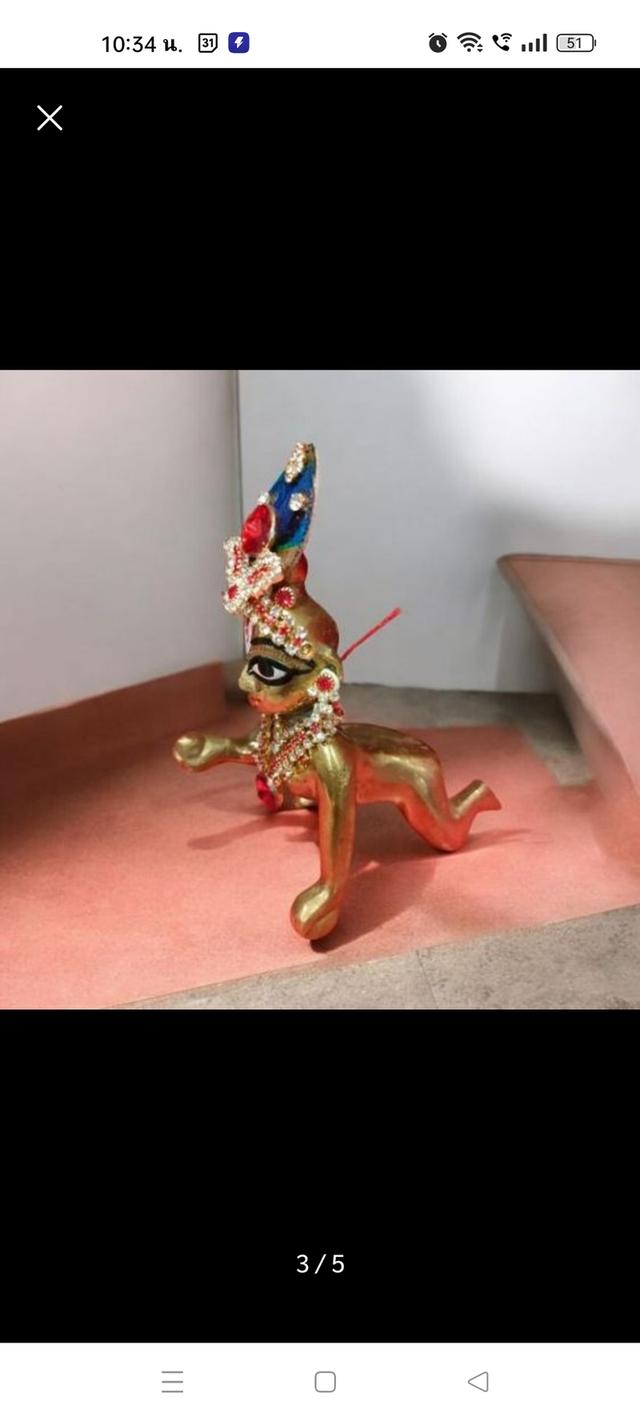 พระกฤษณะปางเด็ก เนื้อทองเหลือง รูปที่ 3