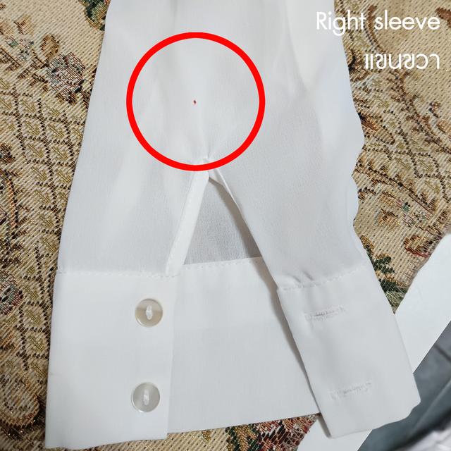USED Primark - Sheer Cream Pocket Shirt | เสื้อเชิ้ตสีครีม เสื้อซีทรู แขนยาว คอปก ทรงใหญ่ สีพื้น ทำงาน แท้ มือสอง 6