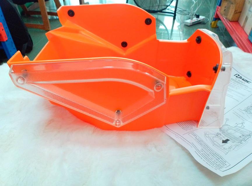 ชุดแต่งแท้ H2C!! กล่องเก็บของใต้รถ สำหรับ HONDA Zoomer X สีส้มใส / Box Basket รูปที่ 2