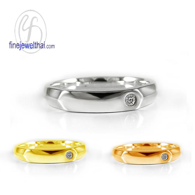 Finejewelthai-แหวนเพชร-แหวนนามสกุล-แหวนสลักอักษร-แหวนเงินแท้-R1250cz
