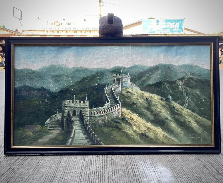 ภาพวาดสีน้ำมันกำแพงเมืองจีน ภาพวาดกำแพงเมืองจีนสีน้ำมัน ภาพวาดสีน้ำมันเก่า