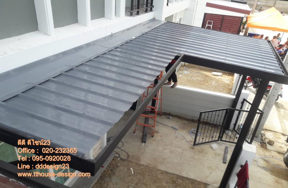 รับเหมา ต่อเติม โครงหลังคาเหล็ก หลังคา กันสาด 095-0920028 Line: dddesign23 5