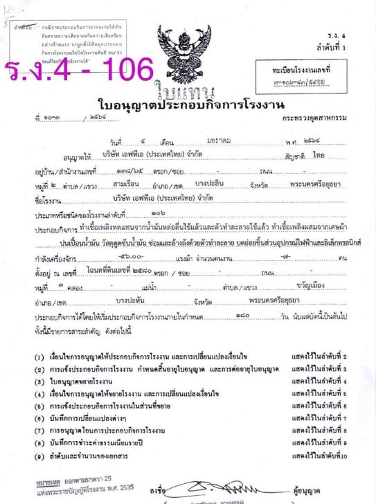 ขายโกดัง,โรงงาน พร้อมใบ ร.ง.4 105/106 อยุธยา