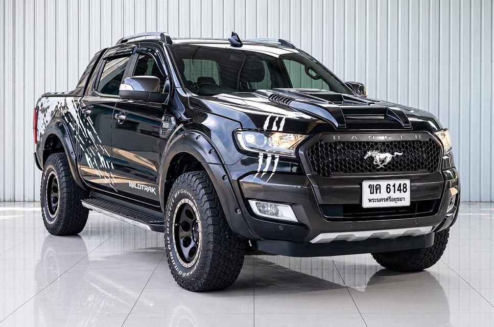 #FORD RANGER, 3.2 WILDTRAK 4WD ปี 2018 สีดำ โฉม DOUBLE CAB💢TOP 4WD
