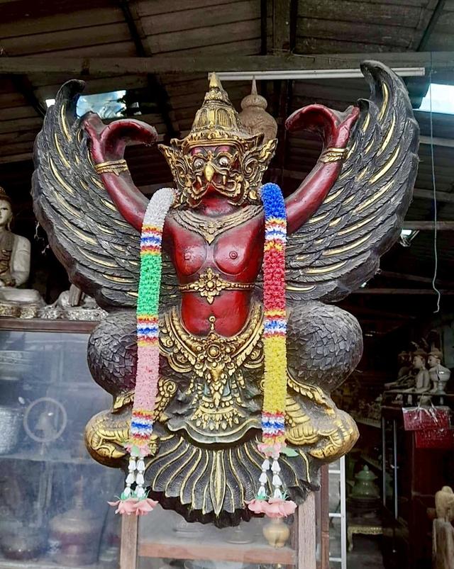 พญาครุฑเก่า ครุฑหน้าดุ ขนาด80ซม ครุฑหน้าศาล 2