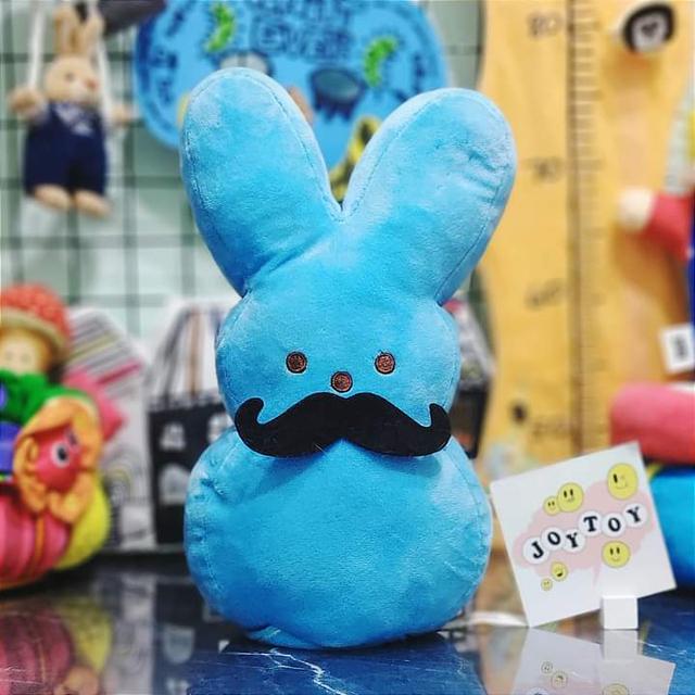 ตุ๊กตางานเครื่อง Peeps Blue Bunny With Mustache Animated Plush Plays 1
