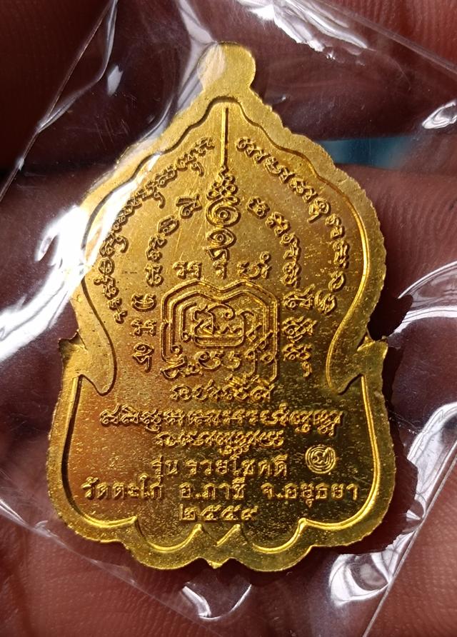 รูป เหรียญรุ่น รวยโชคดี ปี 59 เนื้อทองทิพย์ กับทองเเดง