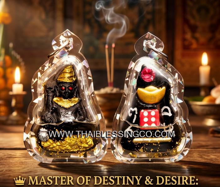 ✨ The Sovereign Phor Ngur "Nuea Duang" Destiny-Master: Authentic Phra Arjan Pom Khmer-Lanna Sacred Black Charm Talisman Infused with Primordial Attrac