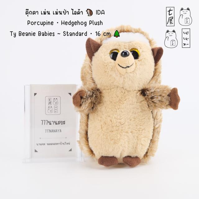 ตุ๊กตา เม่น เม่นป่า ไอด้า 🦔 IDA・Porcupine Hedgehog Plush・Ty Beanie Babies ~ Standard ・ 16 cm 👑
