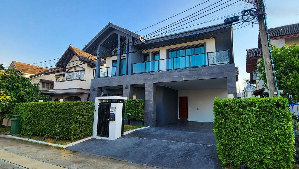 -ขาย/ให้เช่า บ้านเดี่ยวสร้างเอง ตั้งอยู่ในหมู่บ้านวัฒกาญจน์ ซ.ไทรม้า ถ.รัตนาธิเบศร์  สไตล์ Nordic ใกล้รถไฟฟ้าเพียง 3 นาที 1
