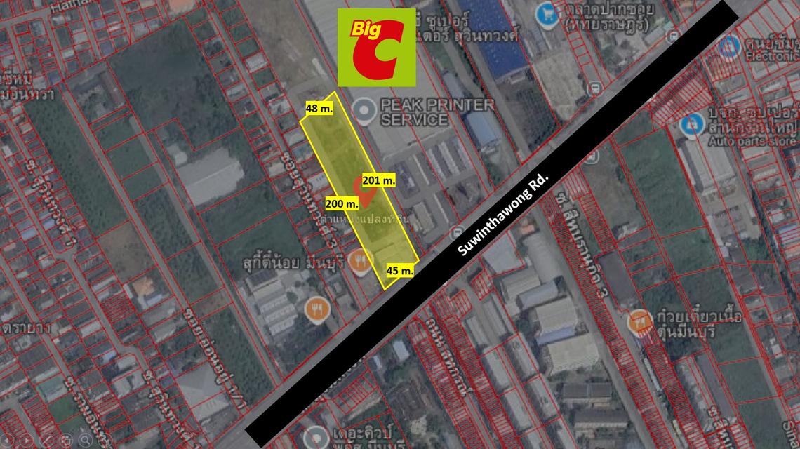 (เจ้าของขายเอง) ขายที่ดิน 5 ไร่ ติดถนนสุวินทวงศ์ ข้างบิ๊กซี ใกล้รถไฟฟ้า 1
