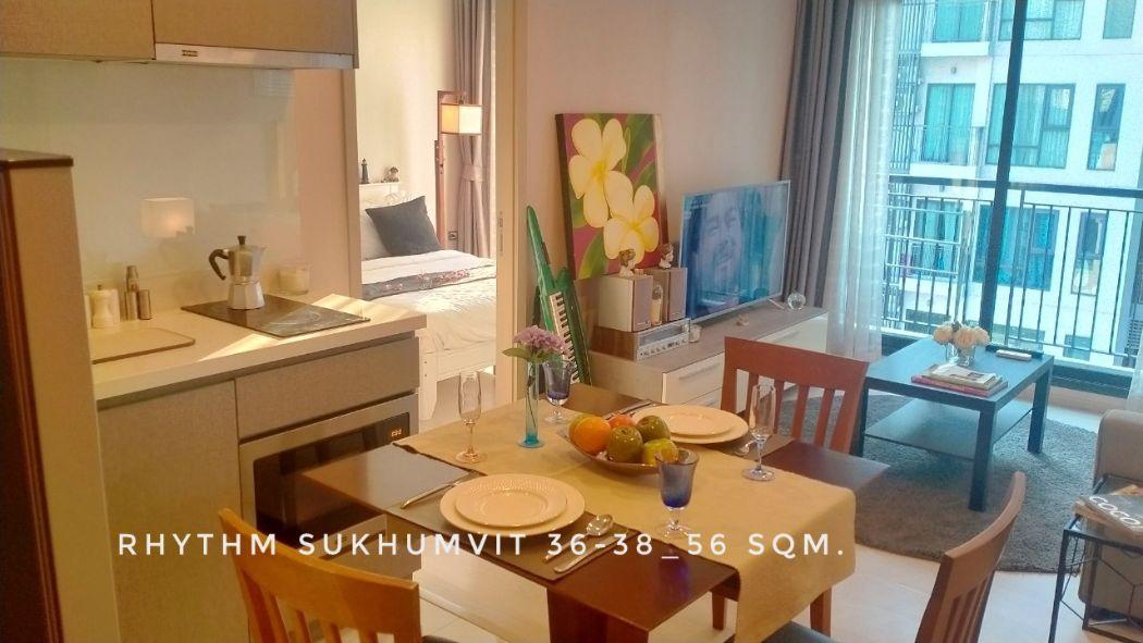 ให้เช่า คอนโด corner unit 2 bedrooms Rhythm Sukhumvit 36-38 : ริทึ่ม สุขุมวิท 36-38 56 ตรม. high floor near BTS Thonglor 4