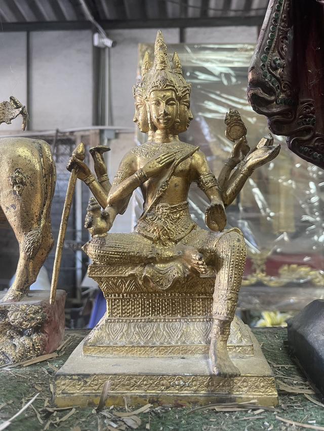 พระพรหม หน้าตัก5นิ้ว พระพรหมทองเหลือง พระพรหมเก่า 2