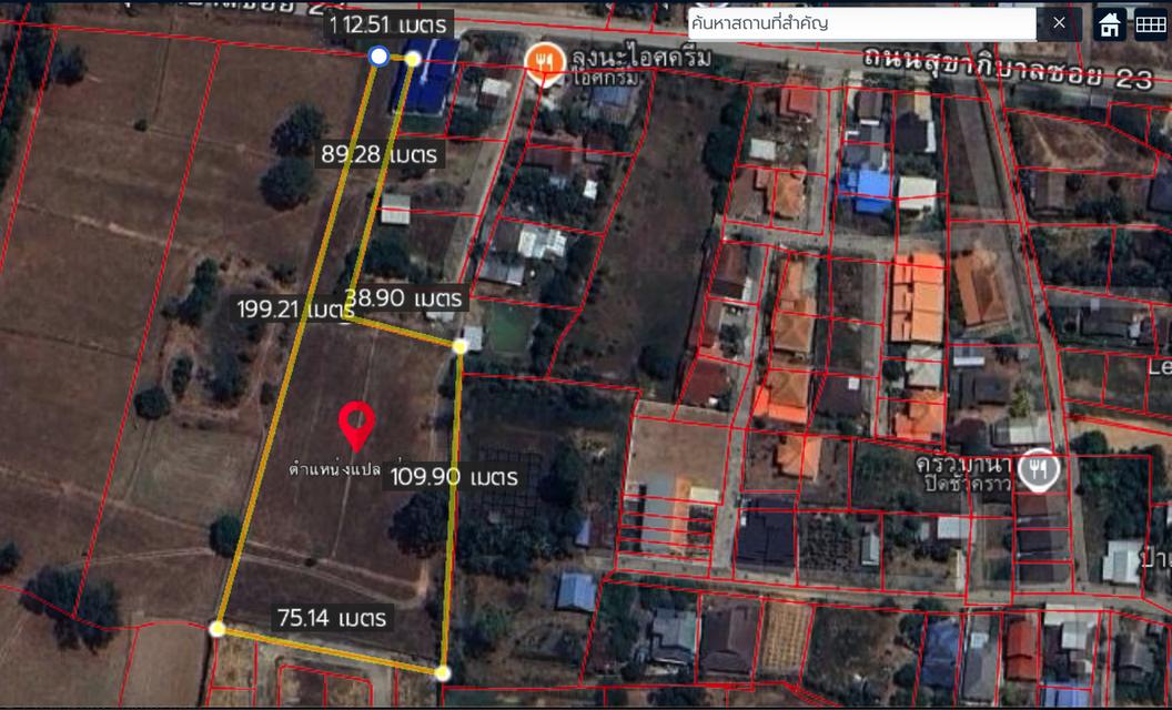 ขายที่ดิน 5 ไร่ ใจกลางเมืองปราสาท จ.สุรินทร์ (ต.กังแอน) ทางเข้ากว้าง 13 ม. เหมาะพัฒนาโครงการบ้านจัดสรร 5