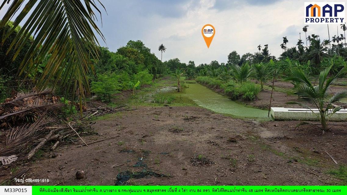 ที่ดินริมแม่น้ำท่าจีน ใกล้วัดอ่างทอง ต.บางยาง อ.กระทุ่มแบน จ.สมุทรสาคร 10