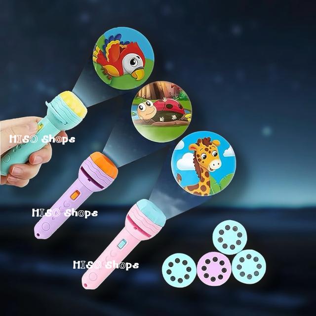 ไฟฉายโปรเจคเตอร์สุดน่ารัก เครื่องฉายโปรเจคเตอร์สำหรับเด็กมี 3 สีสุดฮิต มาพร้อมหัวเปลี่ยนภาพถึง 2 หัว รวม 16 ภาพของการ์ตูนและสัตว์นานาชนิด! 10