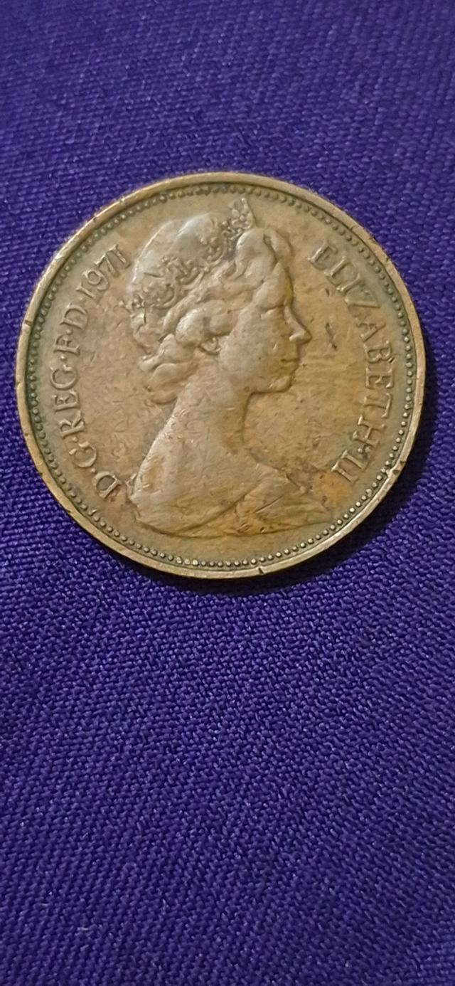 British coin 2 pennies.