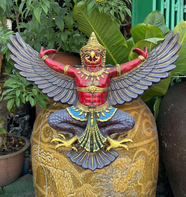 พญาครุฑองค์ลอย ครุฑแขวนผนัง ขนาด70ซม ครุฑเก่า องค์ใหญ่ รูปย่อยที่ 2