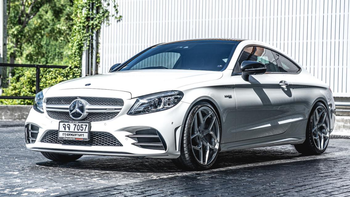 Mercedes-AMG C43 Coupe 4MATIC 2021 สีขาว รถสวย ไมล์น้อย ของแต่งหล่อๆ