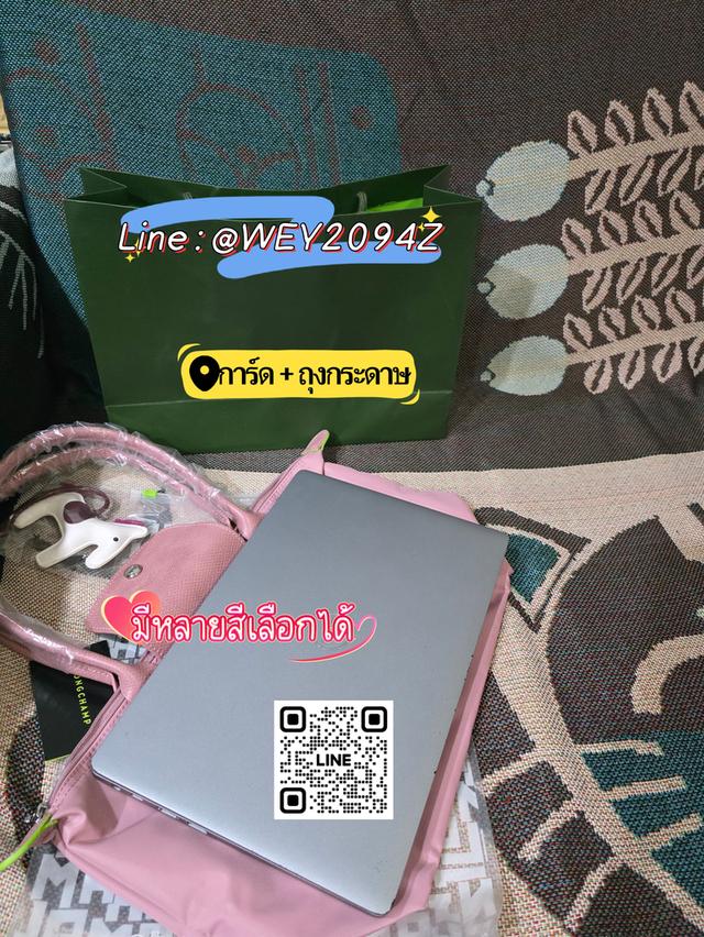 กระเป๋าถือ สะพายไหล่ สะพายข้าง สีชมพู Longchamp Le Pliage Green M Tote bag Petal Pink 5
