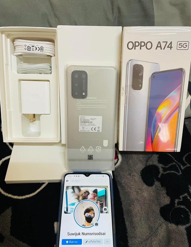 📱OPPO A74 5G สีเทา📱  3