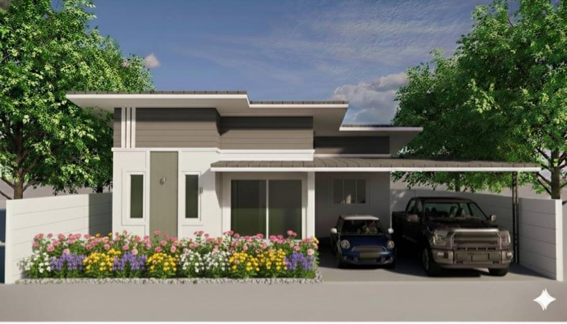 บ้านเดี่ยวชั้นเดียวทรงโมเดิร์น 2