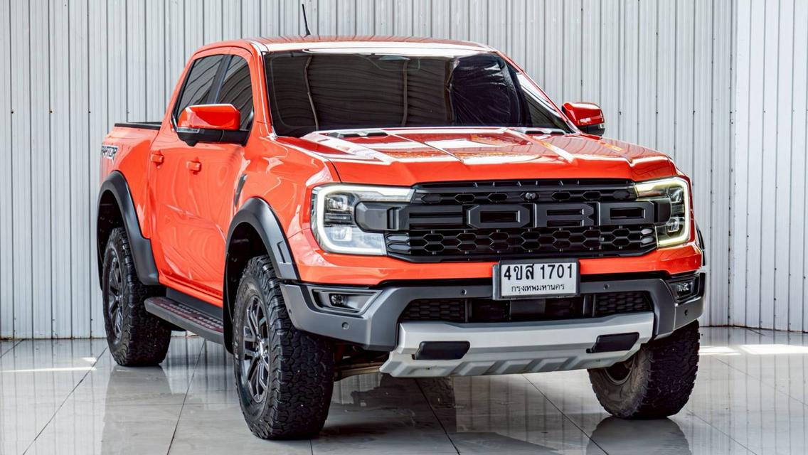 FORD RANGER 3.0 RAPTOR ECO BOOST 4WD ปี 2023 สีส้ม  โฉม DOUBLE CAB