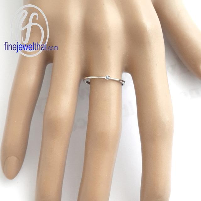Finejewelthai แหวนเพชรพรีเมี่ยม เงินแท้925 แหวนมินิมอล - R1360cz รูปที่ 3