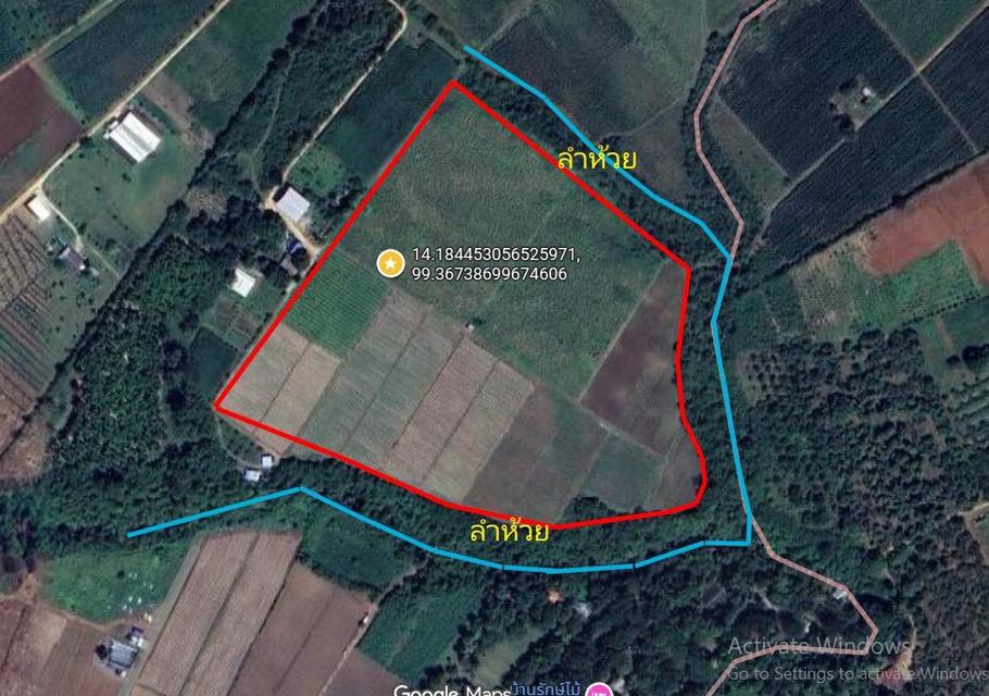 ขายที่ดิน 42 ไร่ วังดง กาญจนบุรี ติดลำห้วย วิวเขาล้อมรอบ บรรยากาศธรรมชาติ 1