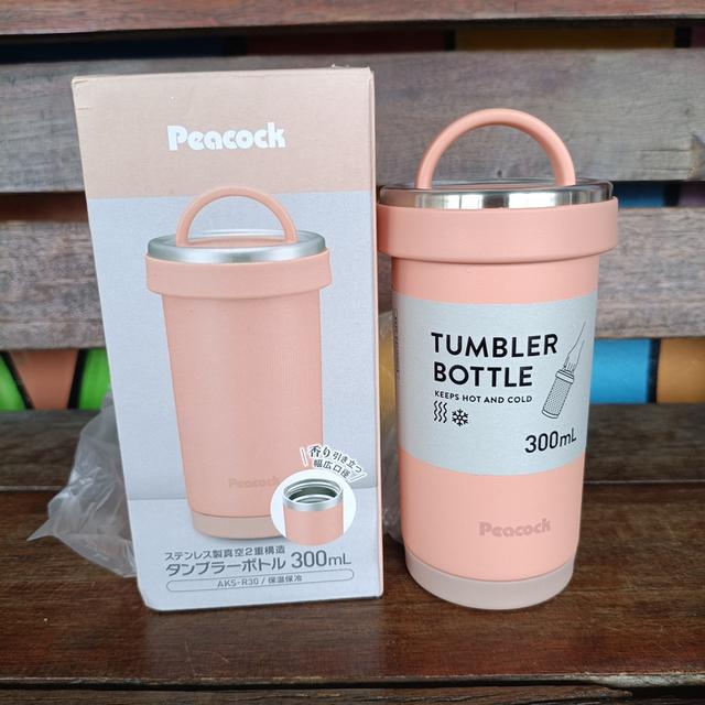 กระบอกน้ำสแตนเลสสำหรับเก็บอุณหภูมิแบรนด์ Peacock รุ่น AKS-R30 ขนาด 300 มล. สีชมพูคอรัล
